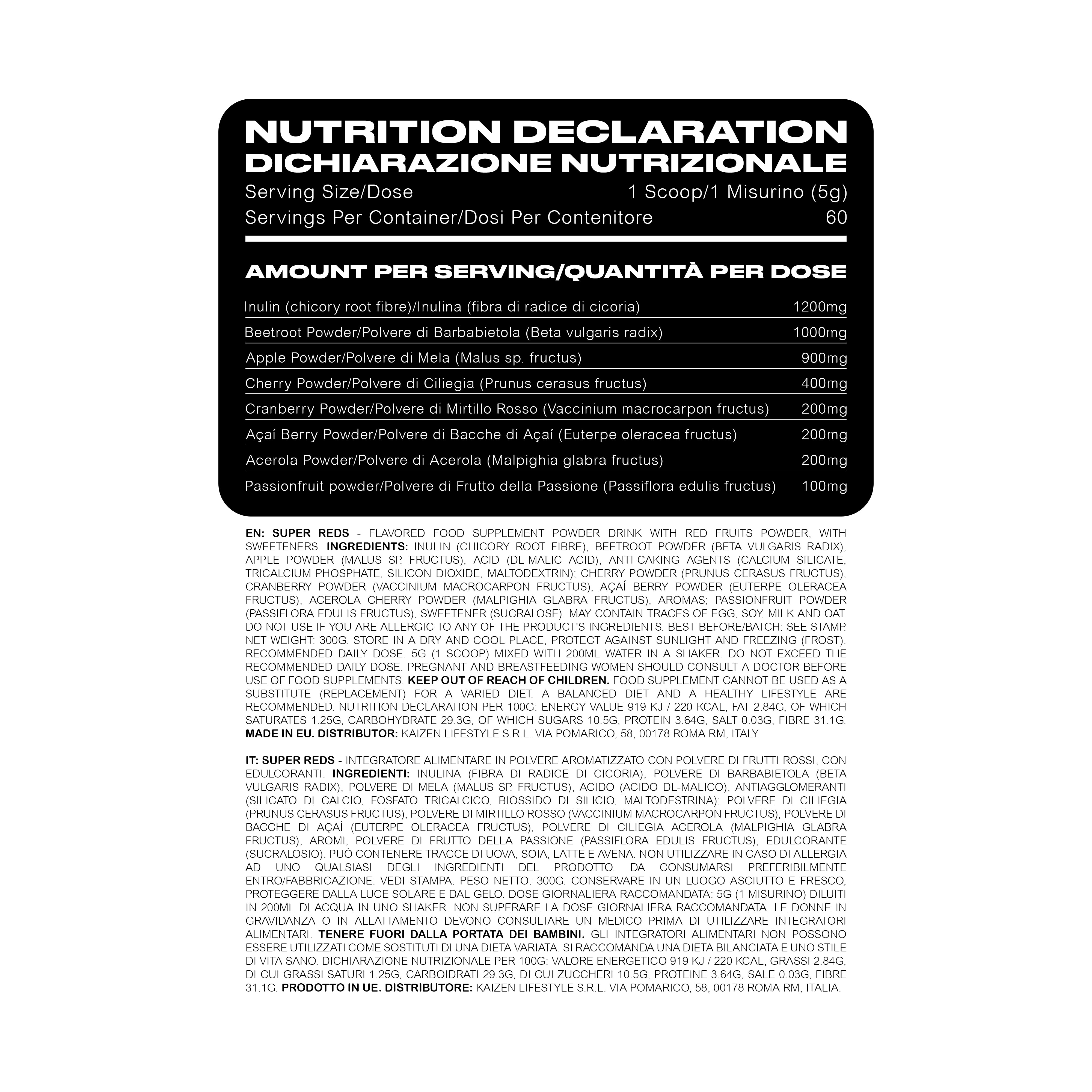 +1© PERFORMANCE Reds (300g | 60 Dosi)