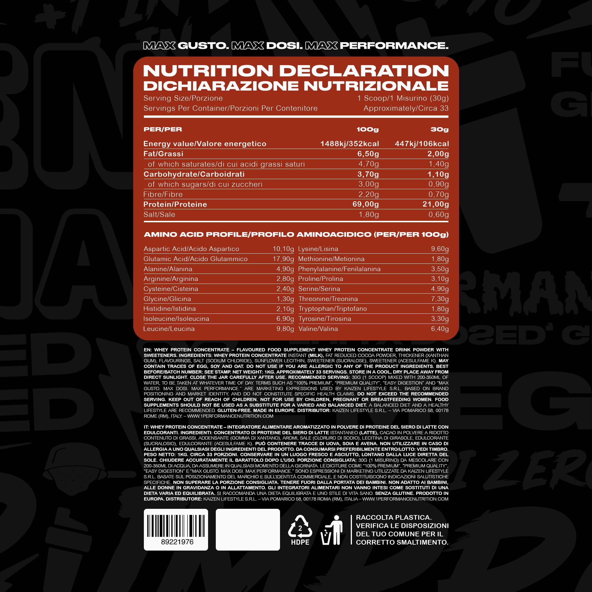 +1© PREMIUM WHEY PROTEIN (1kg)