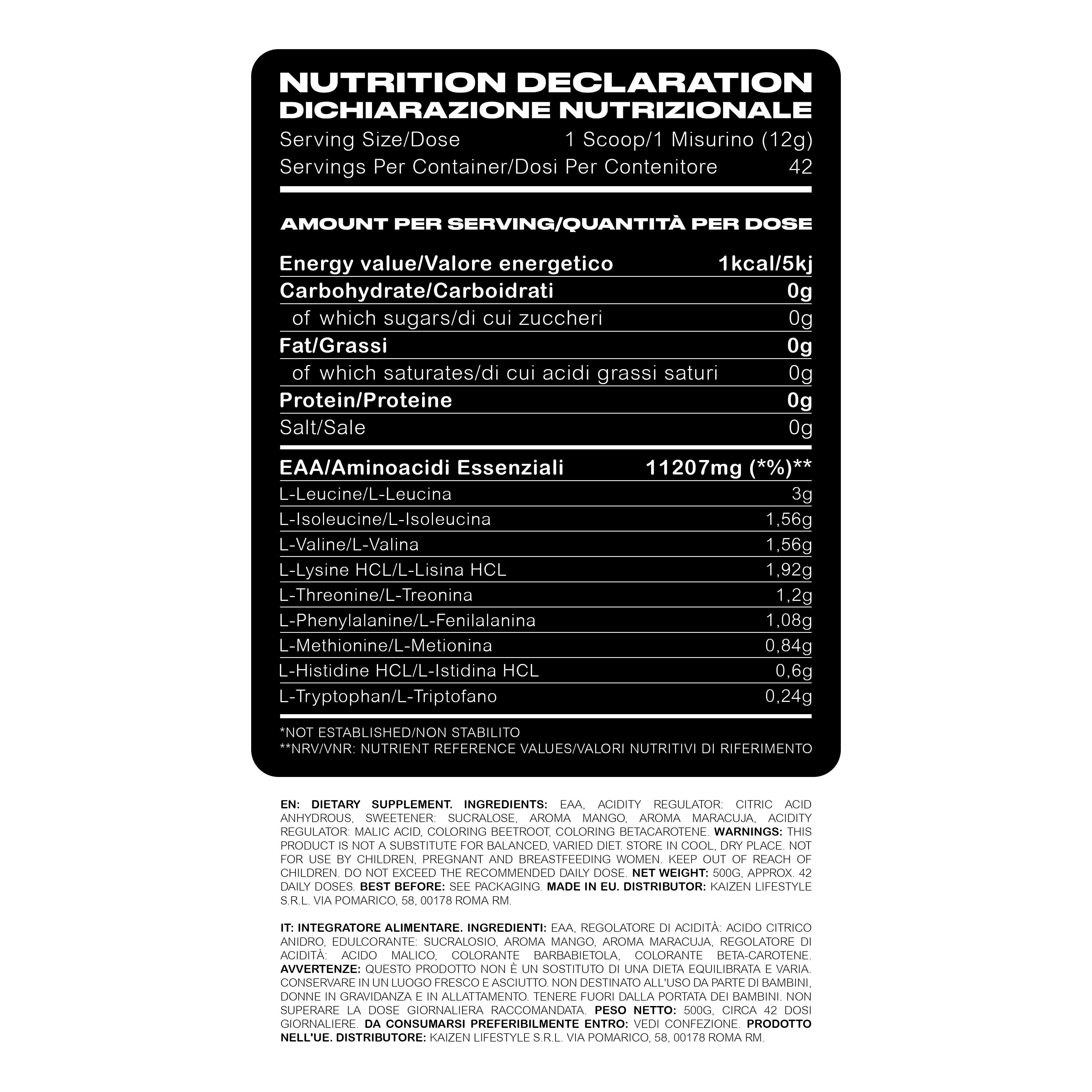 +1© EAA Essential Amino Acids (500g | 42 Dosi)