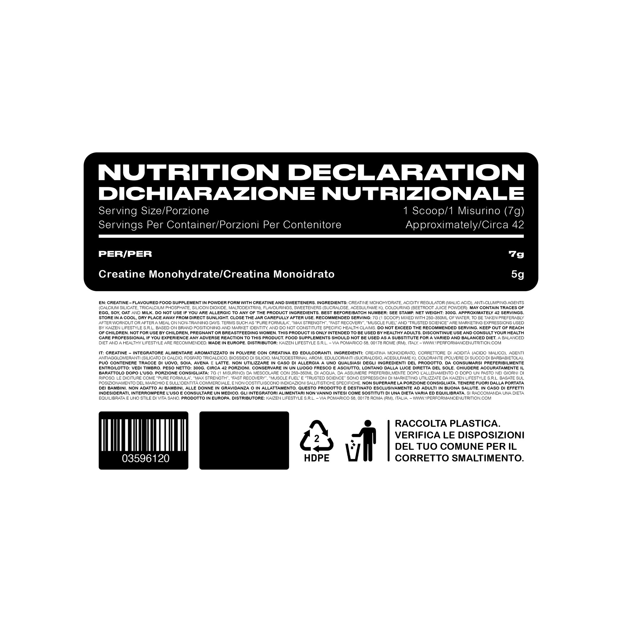+1© PREMIUM CREATINE MONOHYDRATE (300g)