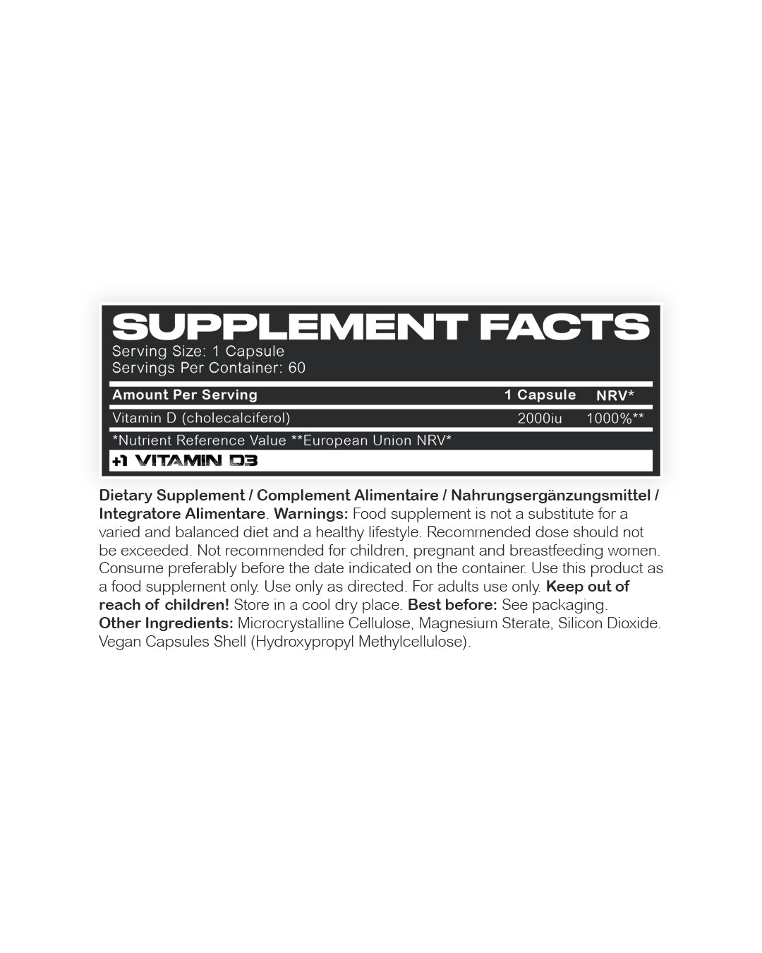 +1© ATHLETE Vitamin D3 (60 Capsule | 60 Dosi)