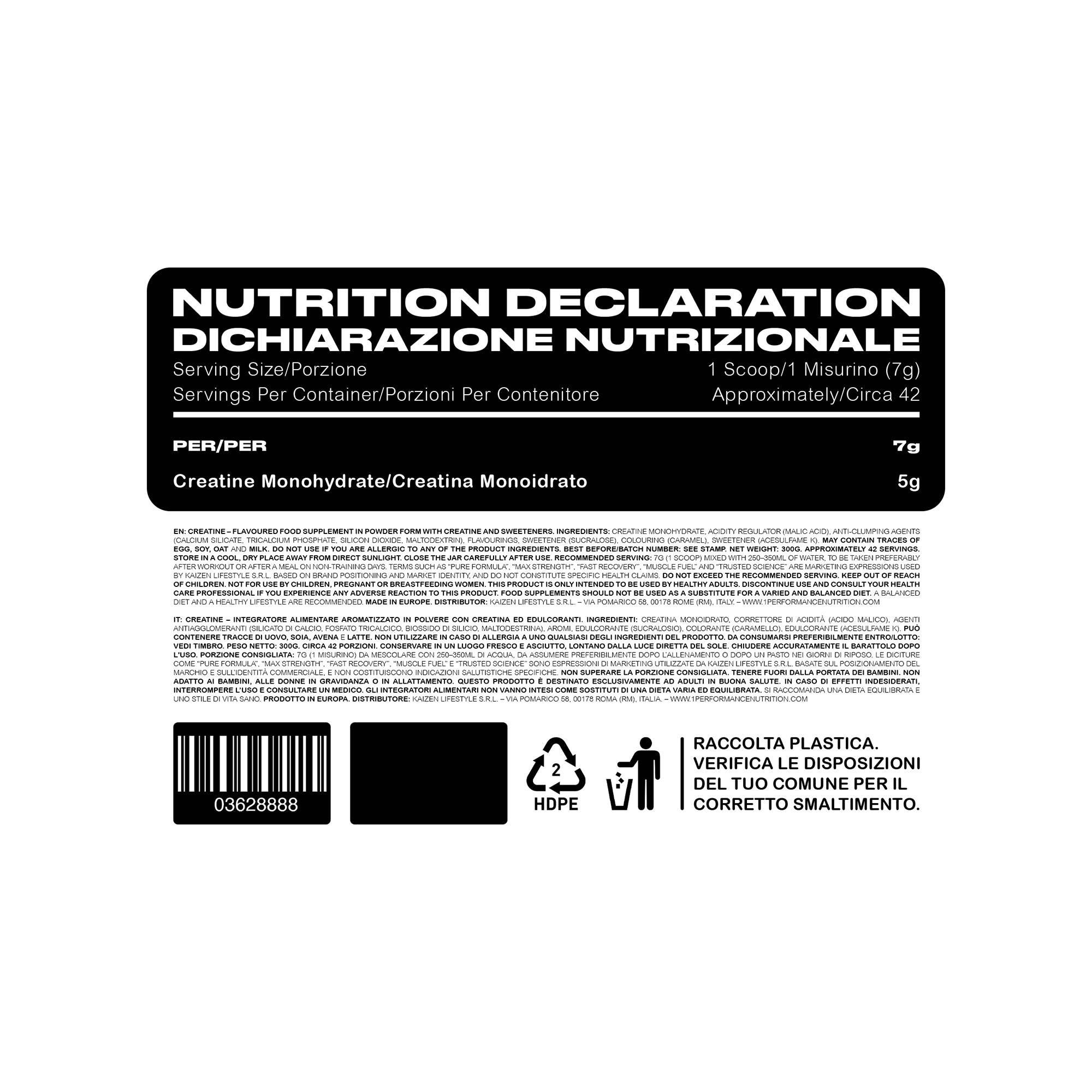 +1© PREMIUM CREATINE MONOHYDRATE (300g)